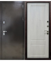 Входная дверь ДМ Термо ЭКО Сибирь Букле черный Авангагд-1 Лофт белый